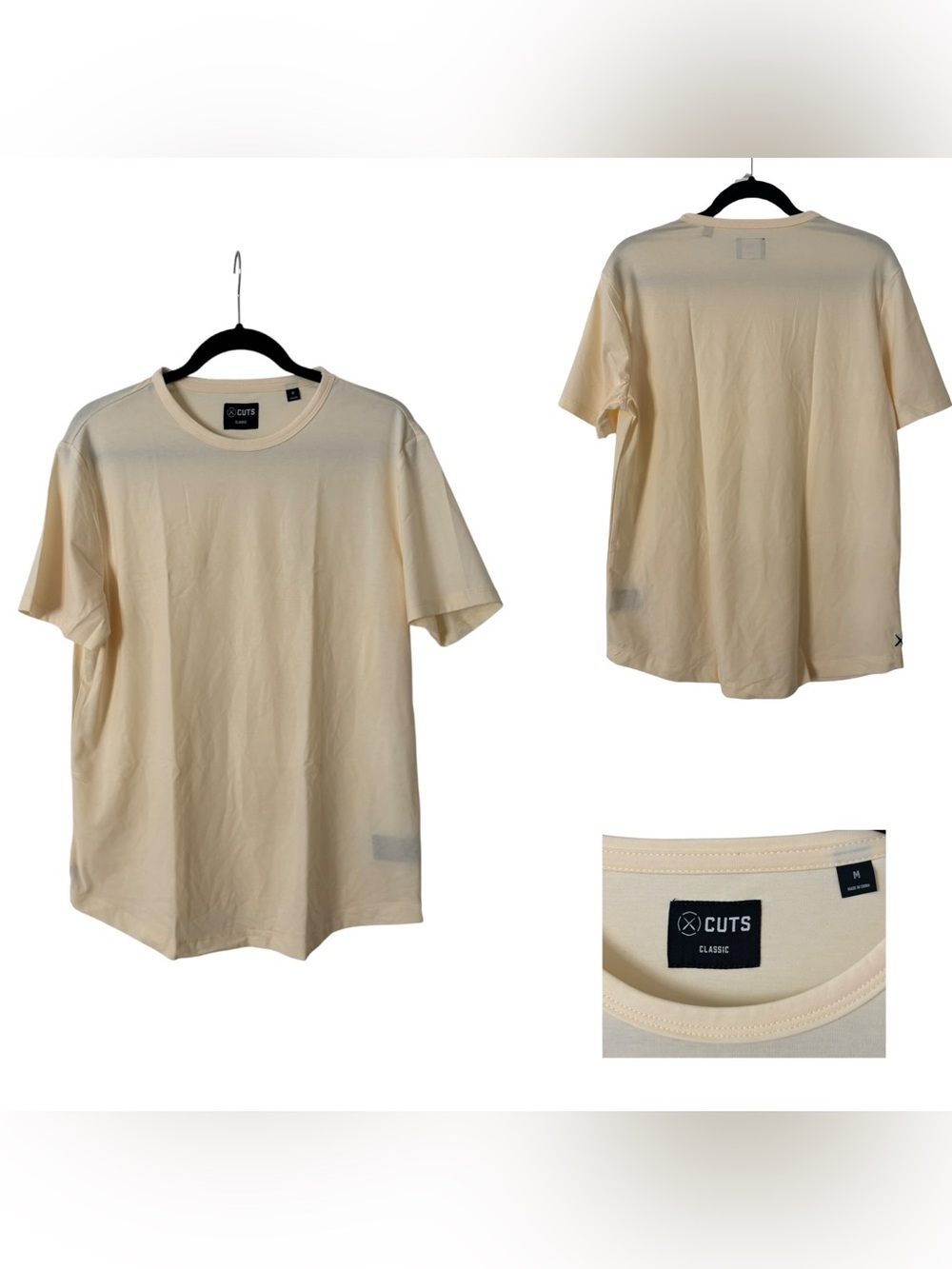 Cuts Curve Hem Crew Neck Tee